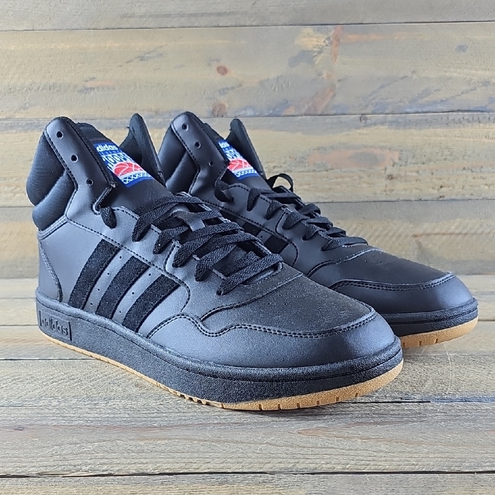 adidas Men's Hoops 3.0 Mid Basketball Shoes Core Black Gun Sole New With Tags